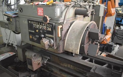 #3A WARNER & SWASEY SQUARE-HEAD HEAVY-DUTY SADDLE-TYPE TURRET LATHE W/CROSS