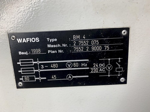 WAFIOS MODEL BM4 WIRE FORMER
