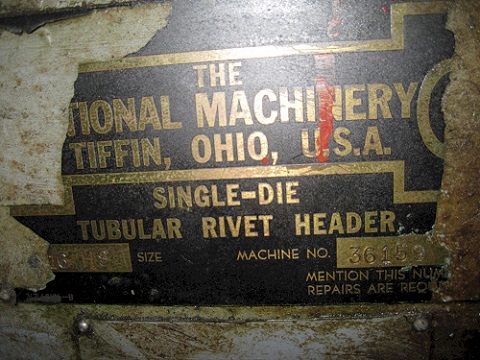 3/16 NATIONAL HIGH SPEED DSSD TUBULAR RIVET HEADER