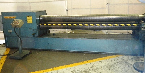 10' X 1/4 MONTGOMERY HYD. INITIAL PINCH PLATE BENDING ROLL