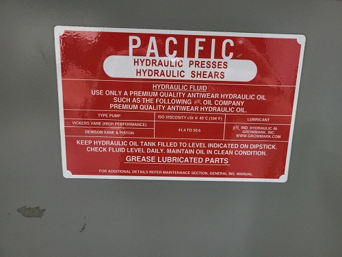 300 TON PACIFIC MODEL #300-OBL-10/60 STRAIGHT SIDE HYDRAULIC PRESS