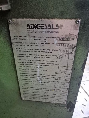 AUTOMATIC ADIGE CM500A TUBE/BAR COLD SAW