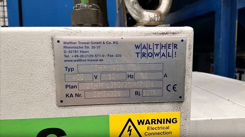 WALTHER TROWAL THM400/2 SHOT BLAST MACHINE (2013