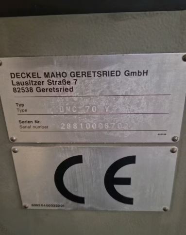 DECKEL MAHO DMC 70V CNC MILLING MACHINE