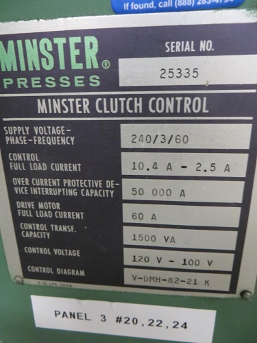 30 TON MINSTER # TR-2-30 PRESS