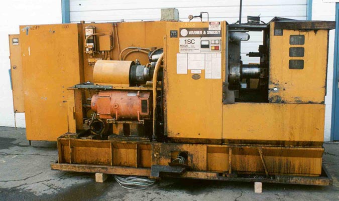 WARNER & SWASEY #1SC12, N/C, 10 Dia 3-Jaw Chuck, 2-1/4 Dia Bar, 30/20/15 HP