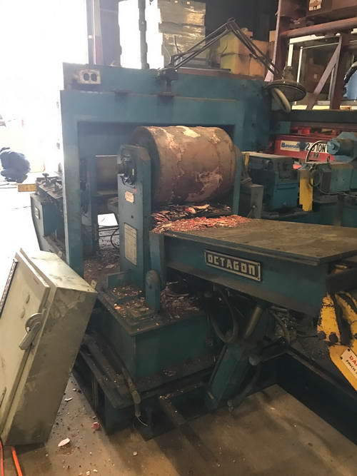 10,000 Lb OCTAGON Recoiler, 54 OD, 16 ID, 27 Width, 8 W Belt Wrapper, 20 HP