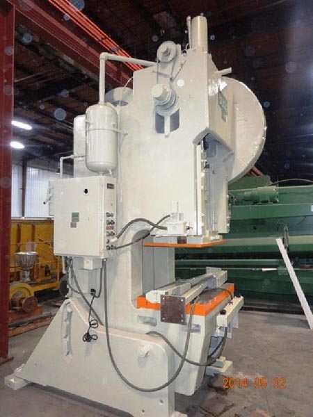 110 Ton BLISS OBI Press, 6 Str, 21 Shut Height, 4 Adj, 42 x 27 Bed, 40 SPM