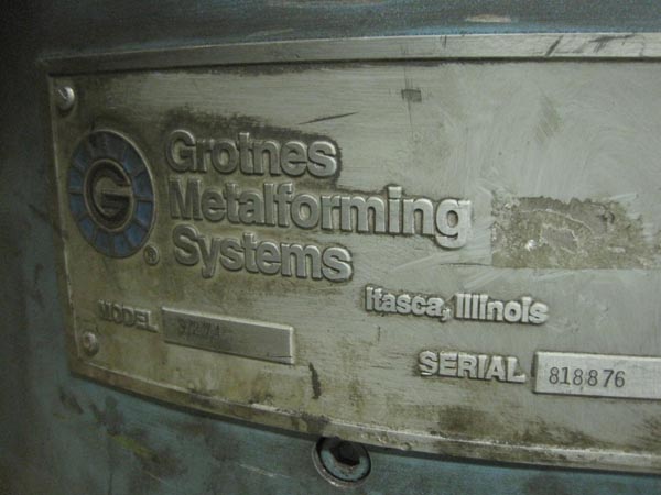 GROTNES MODEL 972745 HEAVY DUTY VERTICAL TYPE METAL FORMING & SHRINKING SYSTEM