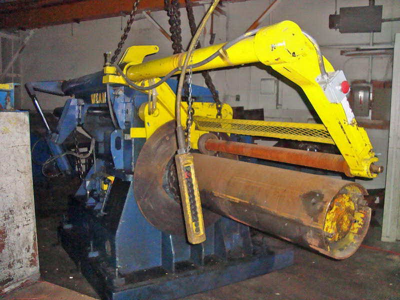 20,000 Lb WEAN Recoiler, 16 Dia x 61 Face Drum, Hyd Push-Off, 75 HP