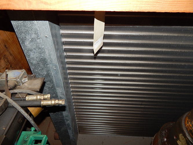 RADIATOR, 6 FPI, 2 Rows, V-Fin Aluminum, 74 x 45 Inside Frame, Unused