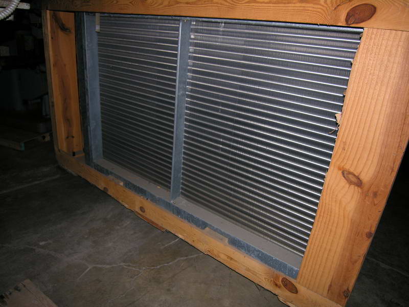 RADIATOR, 6 FPI, 2 Rows, V-Fin Aluminum, 74 x 45 Inside Frame, Unused