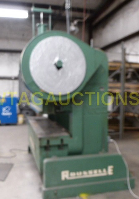 60 Ton ROUSSELLE Double Crank Gap Frame Press, 2 Str, 12.5 SH, 76 x 18 Bed