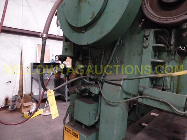 60 Ton ROUSSELLE Double Crank Gap Frame Press, 2 Str, 12.5 SH, 76 x 18 Bed