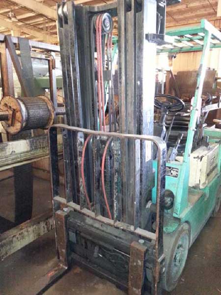 5,000 Lb MITSUBISHI Forklift, LP Gas, 189 Lift, Tilt, Side Shift, Triple Mast