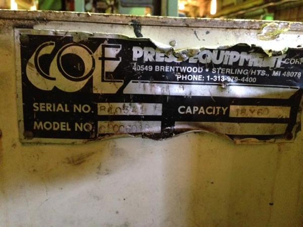 6000 Lb. COE MODEL CPCC 6018 COIL CRADLE,