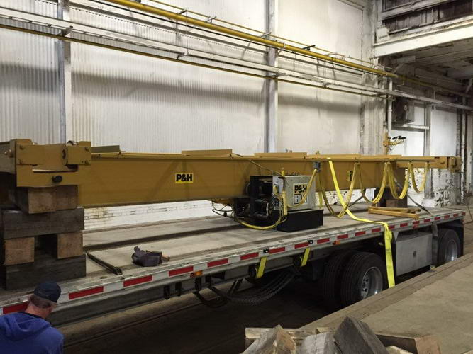 10 Ton P & H Under Running Bridge Crane, 26'5-1/2 Span, 30' Lift, Pendant