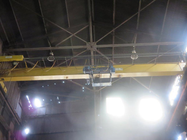 10 Ton ACECO Overhead Head Bridge Crane, 35'6 Span, 29' Lift, Pendant Control