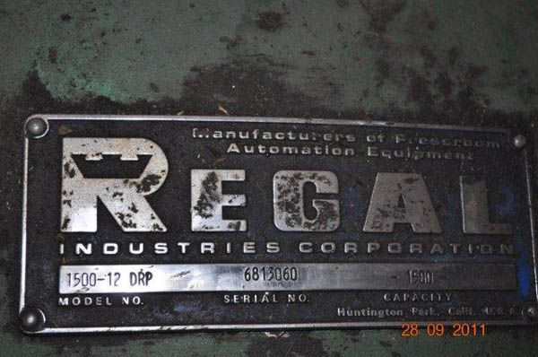 1,500 Lb REGAL Motorized Double End Uncoiler, 14 to 20 ID, 48 OD, 14 Width