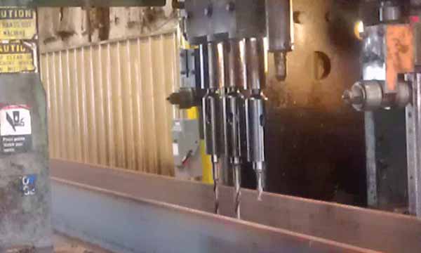 PEDDINGHAUS 9-Spindle CNC Beam Drill Line, 50 W Beam, 24 H Flange, Siemens CNC