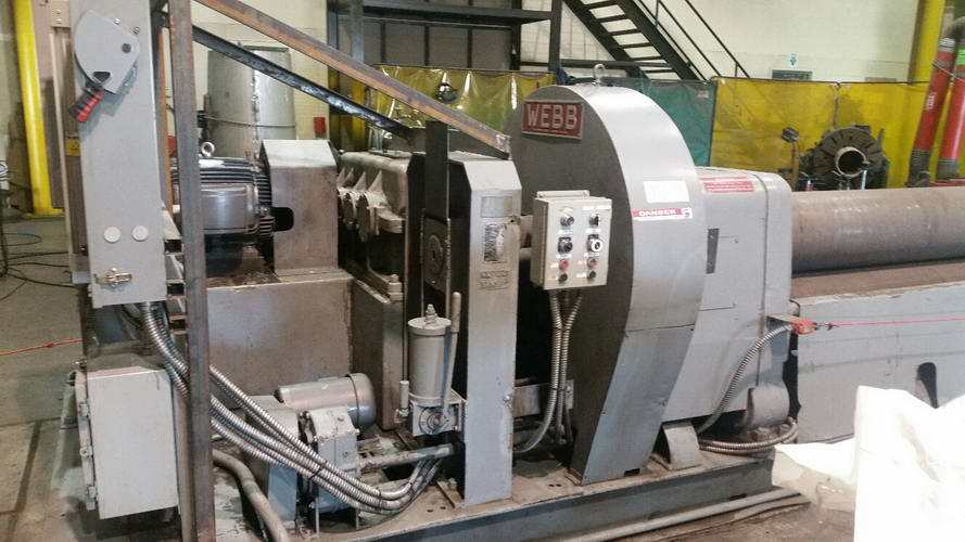 12' x 1/2 WEBB 9L Initial Pinch Plate Roll, Air Drop End, 25 HP