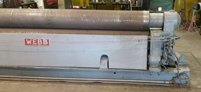 12' x 1/2 WEBB 9L Initial Pinch Plate Roll, Air Drop End, 25 HP