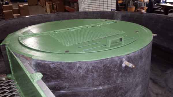 20 CuFt ROTO-FINISH Vibratory Finisher, 78 OA Dia, (17) Channel, 10 HP