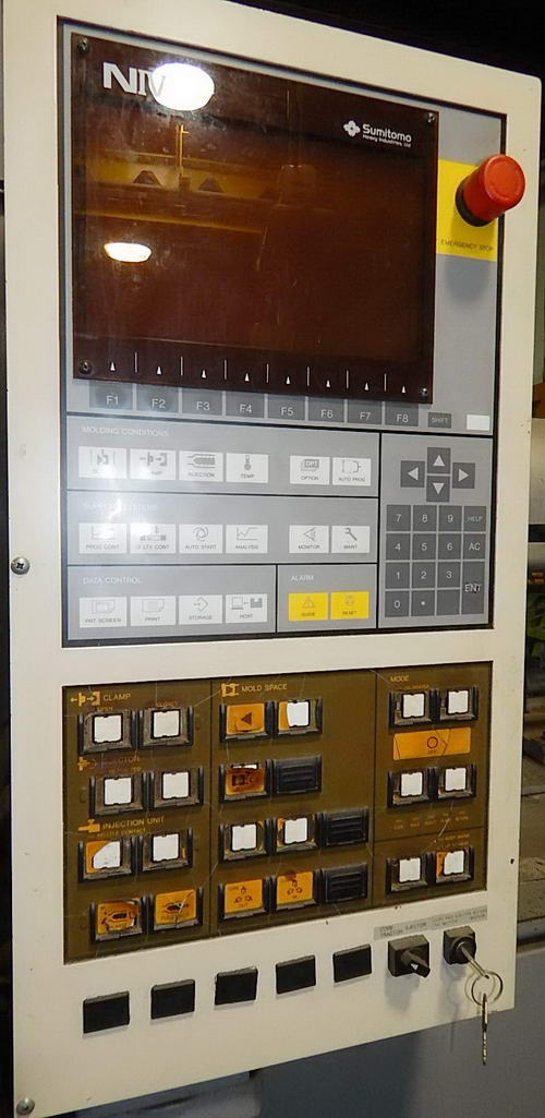 110 Ton SUMITOMO MODEL SH100A INJECTION MOLDING MACHINE, 1996,