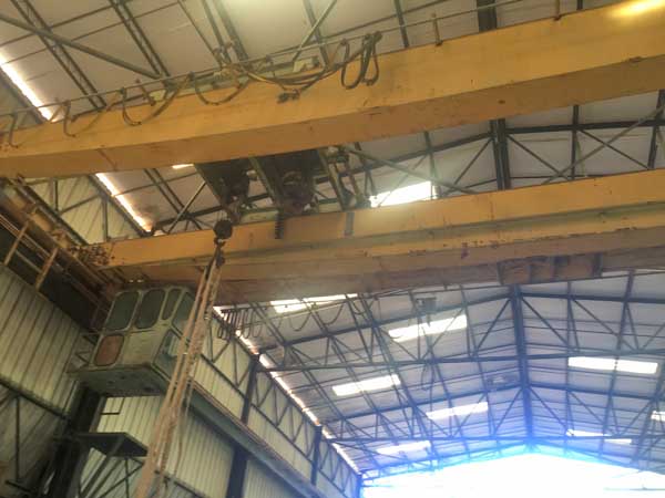 20 / 5 Ton P & H Overhead Bridge Crane, 60' Span, 30'/35' Lift, Pendant Control
