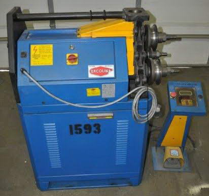 2 x 2 x 1/4 ERCOLINA Angle Bending Rolls, 6-5/8 Tooling OD, 40mm Shaft Dia