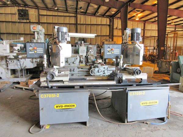 HYD-MECH MODEL C370-2SI 2-HEAD SEMI-AUTOMATIC COLD SAW, 2008,