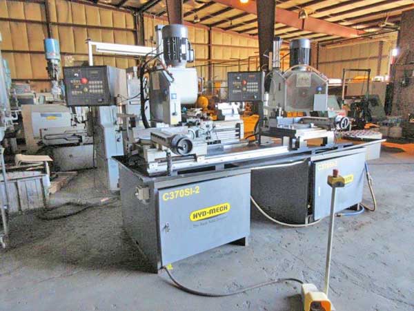 HYD-MECH MODEL C370-2SI 2-HEAD SEMI-AUTOMATIC COLD SAW, 2008,