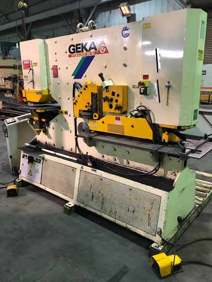 8 x 8 x 3/4 GEKA MODEL 165SD DUAL OPERATOR SEMI PAXY CNC HYDRAULIC IRONWORKER