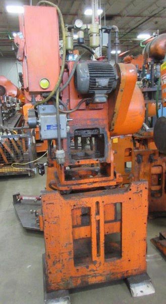 12 Ton TISHKEN Tilt Straight Side Press, 2 Str, 7 SH, 2 Adj, 12 x 11 Bed