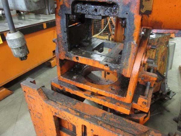 12 Ton TISHKEN Tilt Straight Side Press, 2 Str, 7 SH, 2 Adj, 12 x 11 Bed
