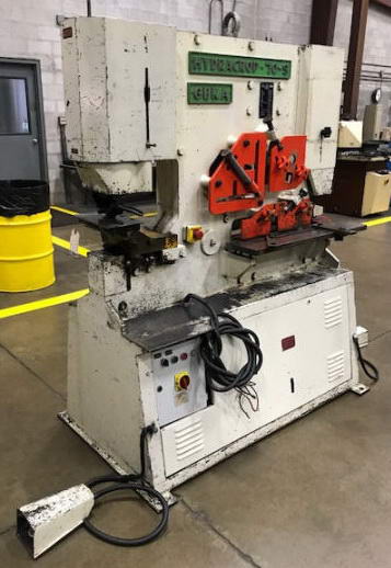 5 x 5 x 1/2 GEKA Hydraulic Ironworker, 77 Ton, 40 SPM, 12 HP