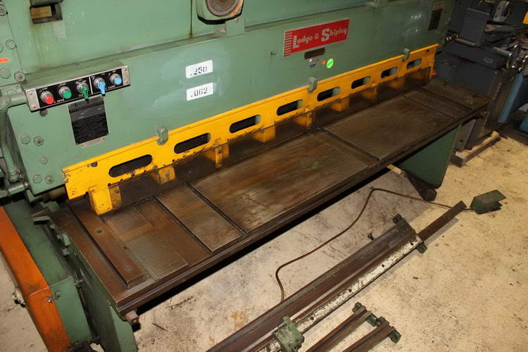 3/8 x 8' LODGE & SHIPLEY Power Squaring Shear, 36 Back Gauge, 8' Sq Arm, 10 HP