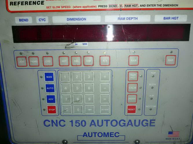 60 Ton ACCURPRESS Hydaulic Press Brake, 72 OA Bed, Automec CNC 150 Autogauge