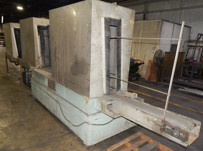 10 W x 52 H PROCECO 3-Stage Dunnage Washer, Wash Rinse/BO Electrically Heated