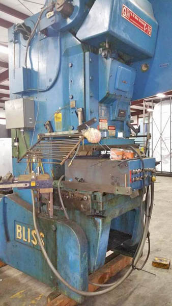 75 Ton BLISS OBI Press, 4 Str, 15 SH, 3.5 Adj, 36 x 24 Bed, 110 SPM