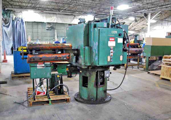 10,000 Lb ROWE Motorized Double End Uncoiler, 16 to 20 ID, 72 OD, 30 Width