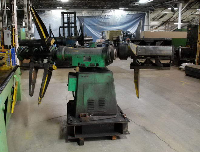 5,000 Lb COOPER WEYMOUTH Double End Uncoiler, 18 to 22 ID, 48 OD, 18 Width