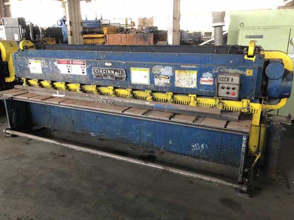10 Ga x 12' CINCINNATI 1012 Power Squaring Shear, 36 FOPBG