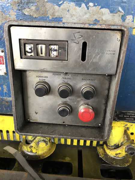 10 Ga x 12' CINCINNATI 1012 Power Squaring Shear, 36 FOPBG