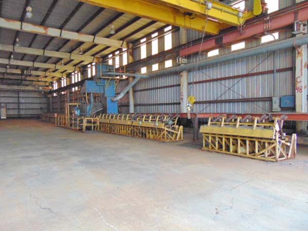 Pass Thru, PANGBORN Pipe & Structural Blast Cleaning Line, 2 Direct Drive Wheels