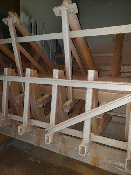 Pass Thru, PANGBORN Pipe & Structural Blast Cleaning Line, 2 Direct Drive Wheels