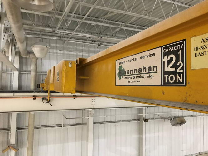 12.5 Ton SHANNAHAN Underslung Overhead Bridge Crane, 36'9 Span, 18' Lift