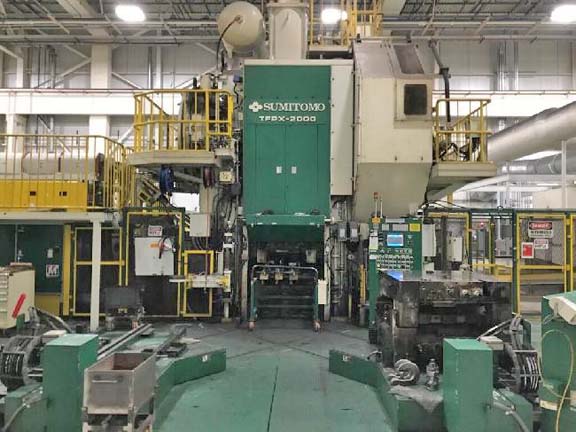 2000 Ton SUMITOMO Automatic 4 Stage Transfer Forging Line, Side & Bottom K.O.
