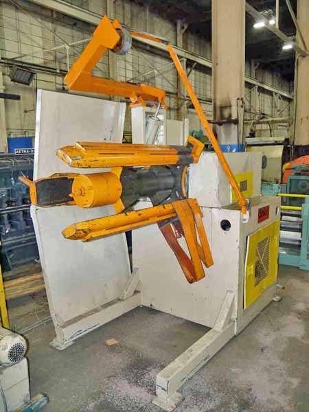 20,000 Lb DALLAS Uncoiler, 20 to 24 ID, 72 OD, 48 Width, Hyd Expansion