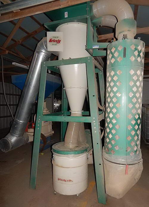 SCHUTTE BUFFALO Hammer Mill With Grizzly Cyclone Separator, (2) Barrels, 20 HP